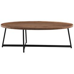 Niklaus 47" Wide American Walnut Wood Oval Coffee Table