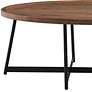 Niklaus 47" Wide American Walnut Wood Oval Coffee Table