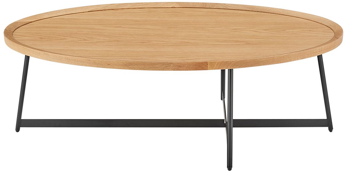 Natural wood oval coffee table online
