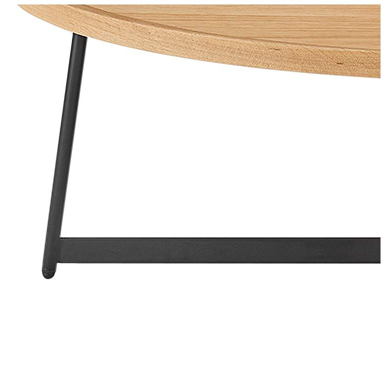 Image 3 Niklaus 47" Wide Natural White Oak Wood Oval Coffee Table more views