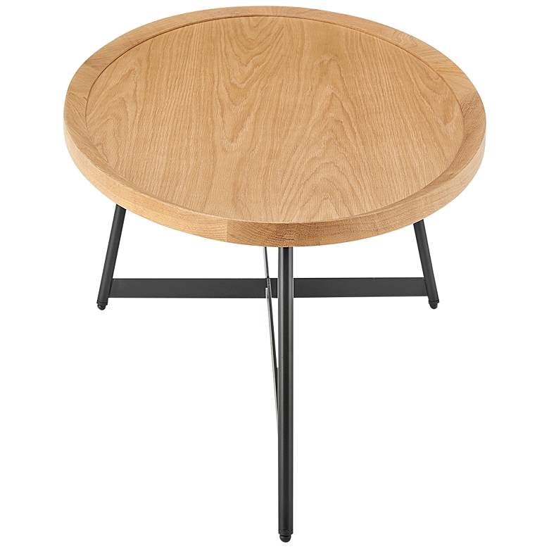 Image 4 Niklaus 47" Wide Natural White Oak Wood Oval Coffee Table more views