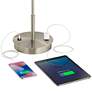 Nikola Metal Table Lamp with USB Port and Utility Plug in scene