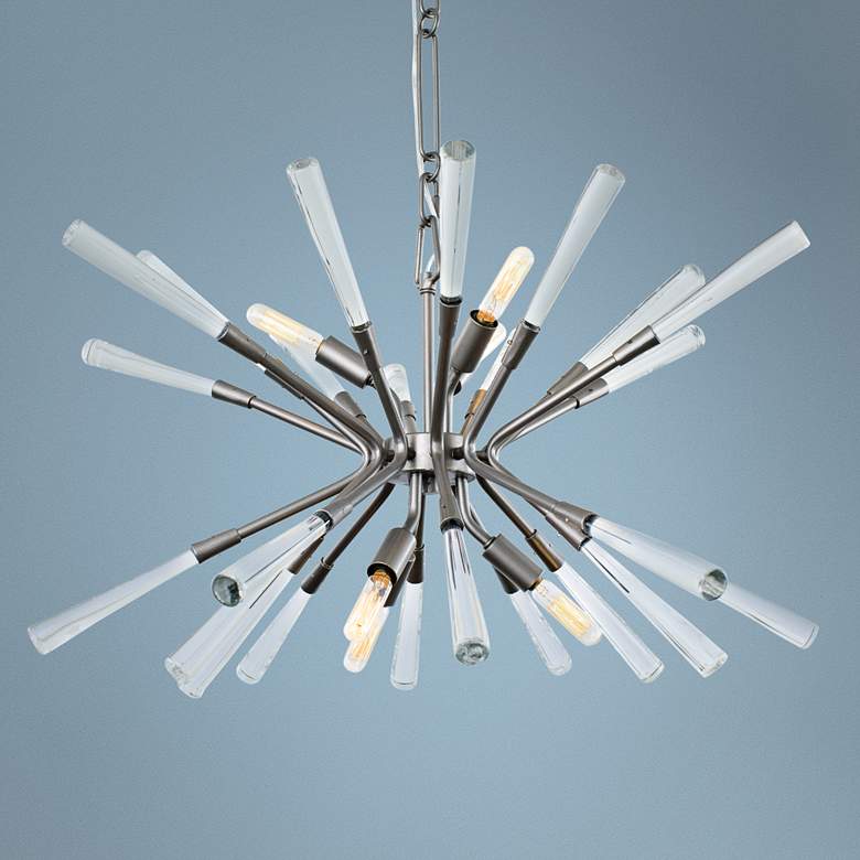 Image 1 Nikolai 26" Wide New Bronze 6-Light Sputnik Crystal Pendant