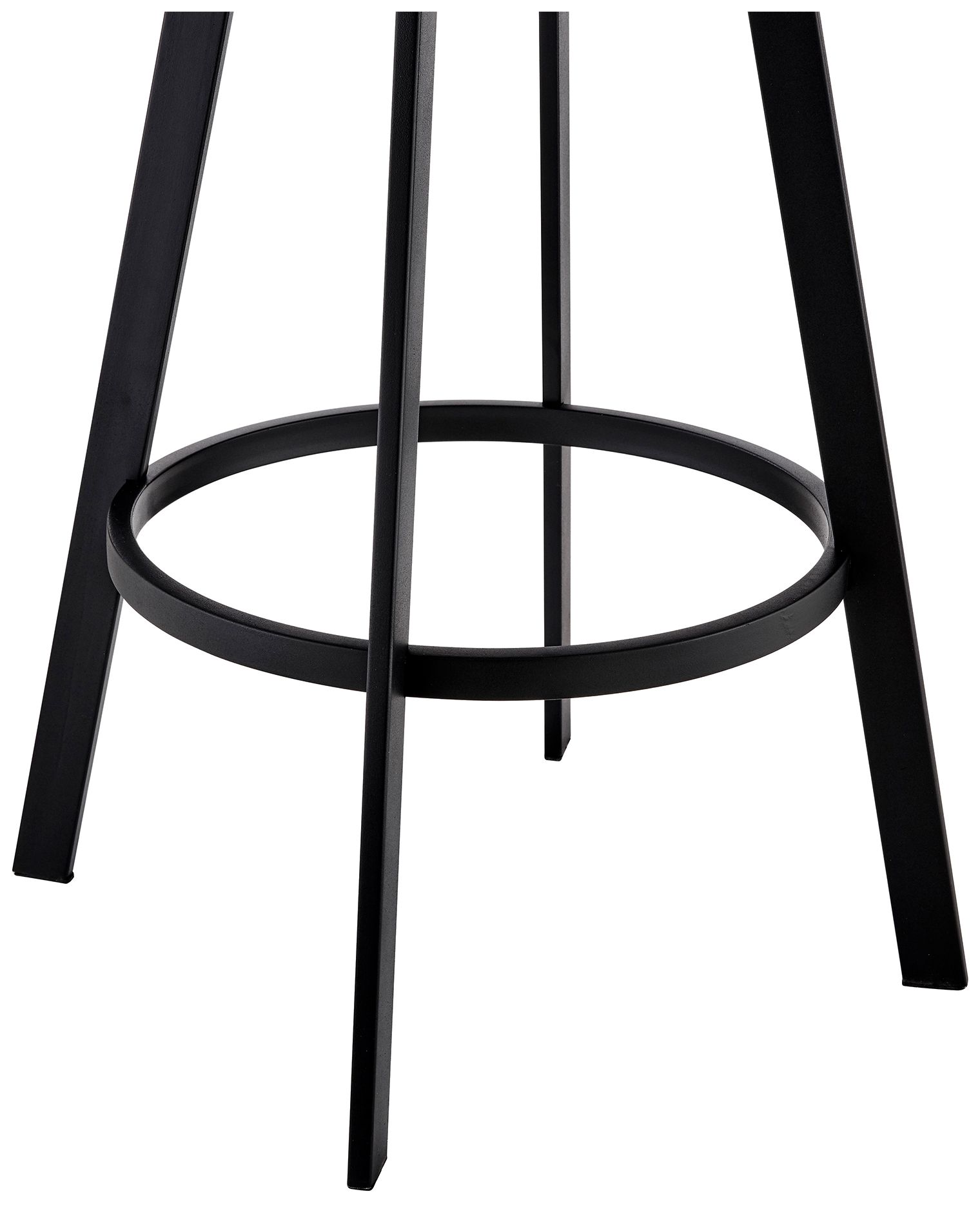 Nikole 26 in. Swivel Barstool in Black Finish, Gray Faux Leather
