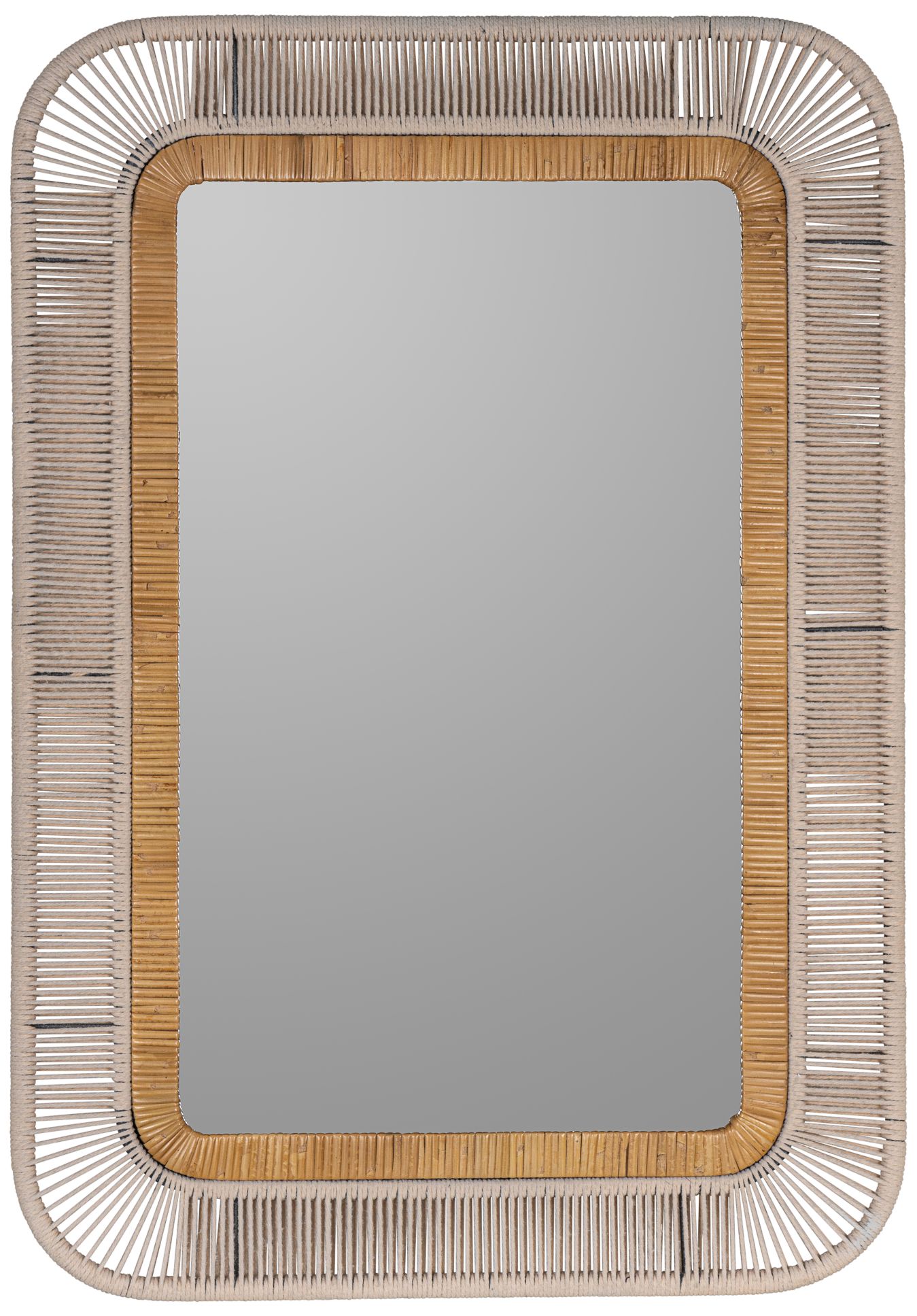 Nikole Natural Taupe 28 1/2" x 40 1/4" Wall Mirror