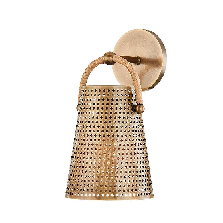 Image 1 Nile 12 1/4" High Patina Brass Wall Sconce