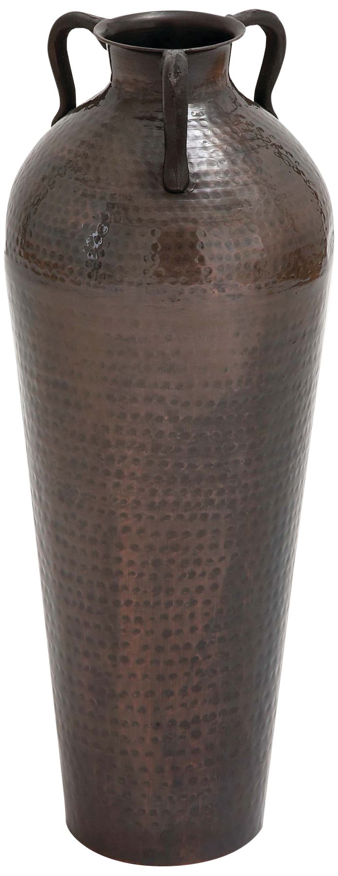 Image 2 Nile Polished Brown 28"H Hammered Floor Vase with Handles