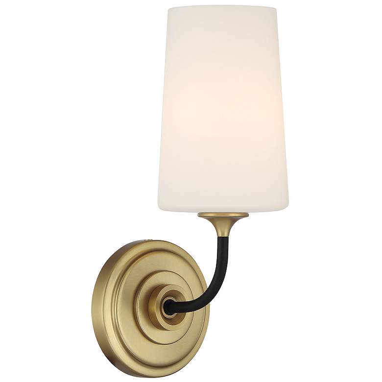 Image 2 Niles 1 Light Black Forged + Modern Gold Sconce