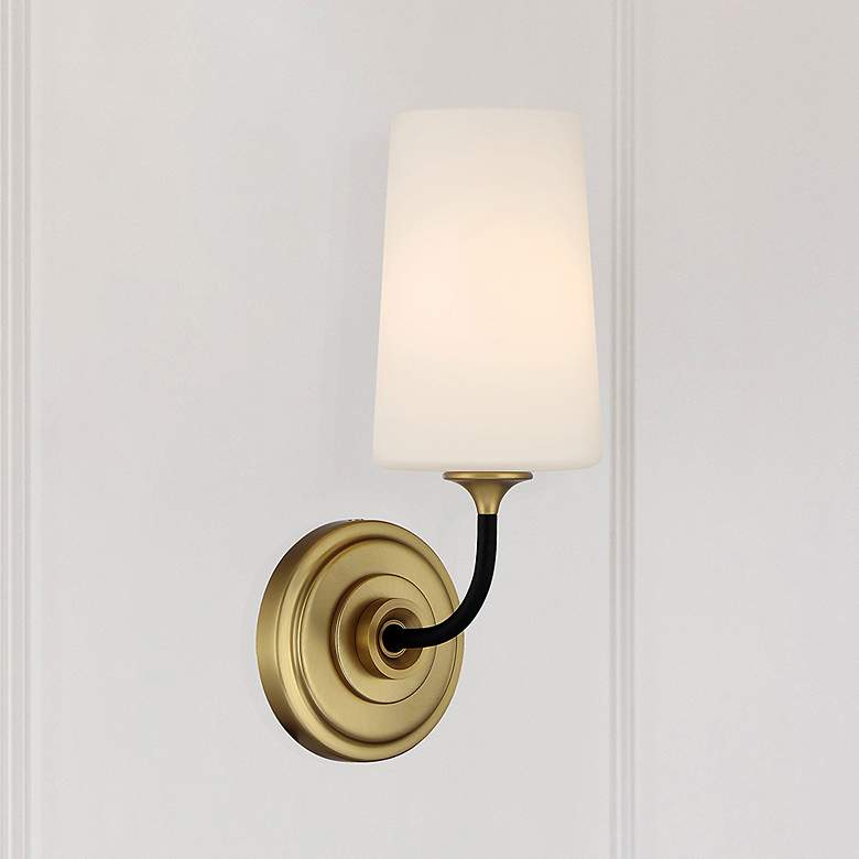 Image 1 Niles 1 Light Black Forged + Modern Gold Sconce