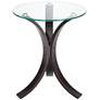 Niles 17 3/4" Wide Bent Wood and Glass Modern Accent Table in scene