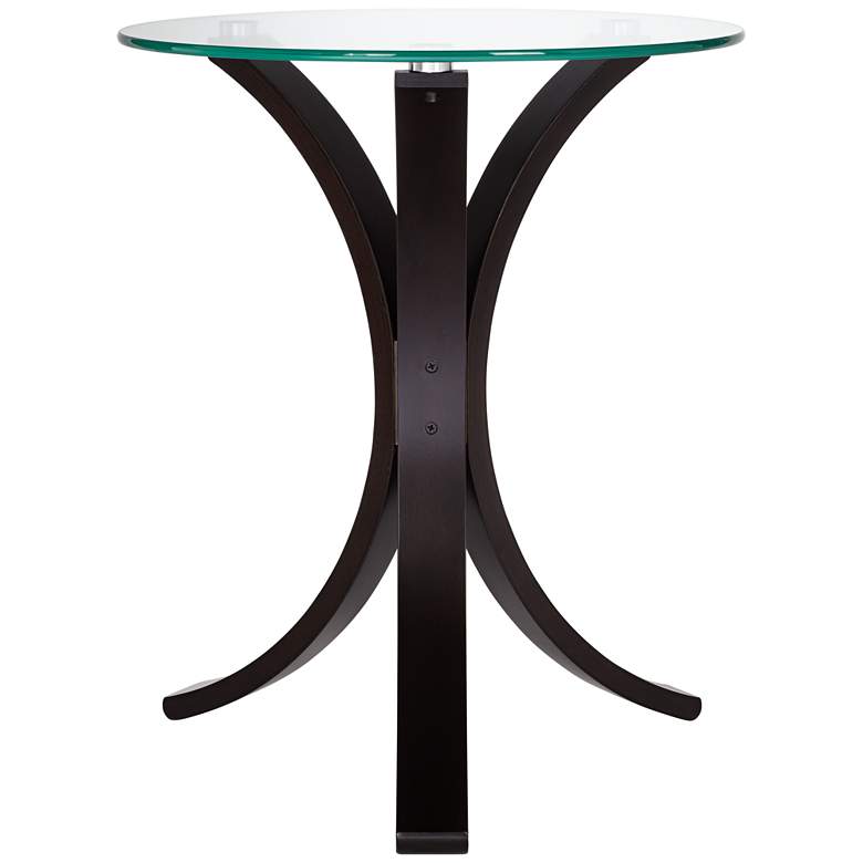 Niles 17 3/4&quot; Wide Bent Wood and Glass Modern Accent Table more views