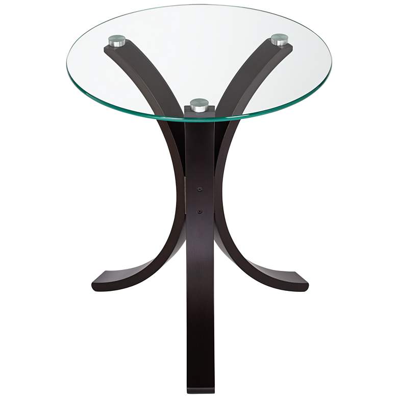 Niles 17 3/4&quot; Wide Bent Wood and Glass Modern Accent Table more views