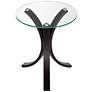 Niles 17 3/4" Wide Bent Wood and Glass Modern Accent Table in scene