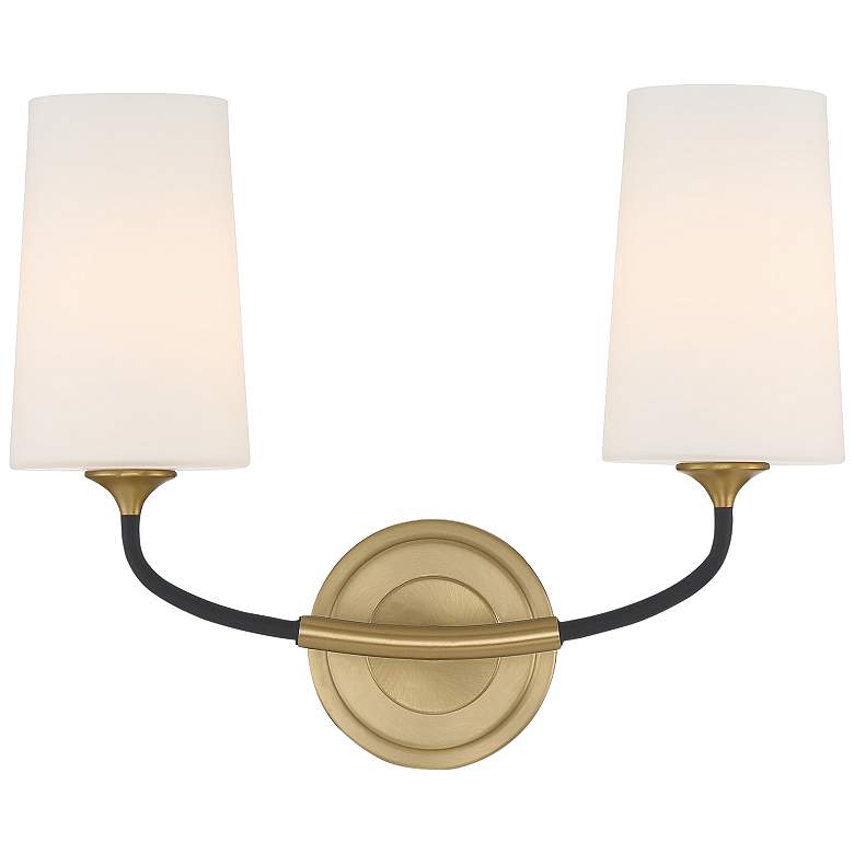 Image 1 Niles 2 Light Black Forged + Modern Gold Wall Mount
