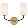 Niles 2 Light Black Forged + Modern Gold Wall Mount