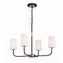 1_Niles 29" Wide Black Forged and Gold 4-Light Chandelier