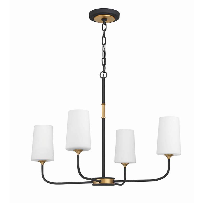 Image 2 Niles 29" Wide Black Forged and Gold 4-Light Chandelier more views