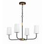 2_Niles 29" Wide Black Forged and Gold 4-Light Chandelier more views