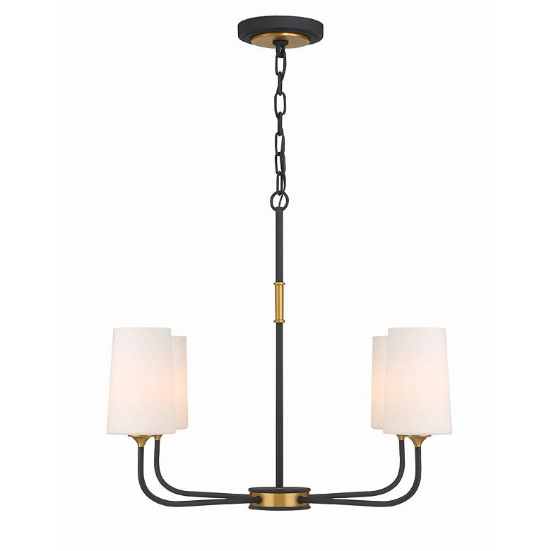 Image 3 Niles 29" Wide Black Forged and Gold 4-Light Chandelier more views