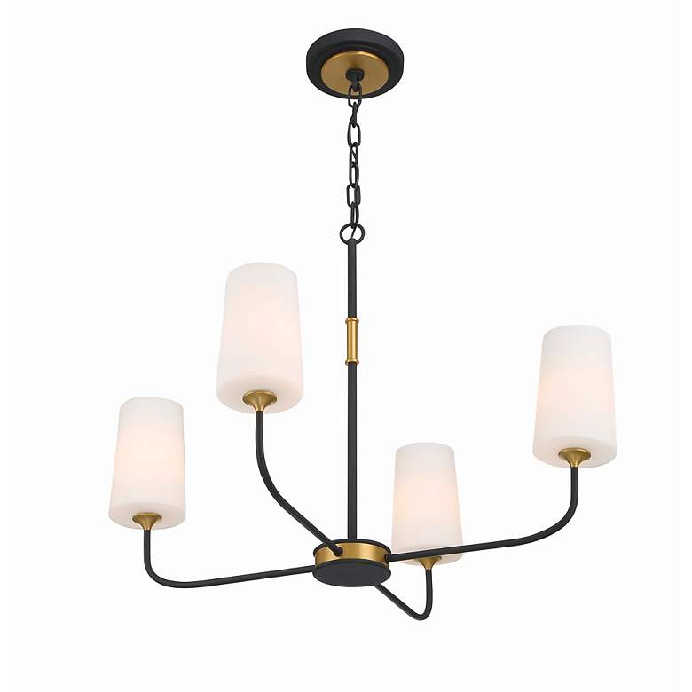 Image 4 Niles 29" Wide Black Forged and Gold 4-Light Chandelier more views