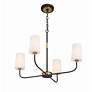 4_Niles 29" Wide Black Forged and Gold 4-Light Chandelier more views