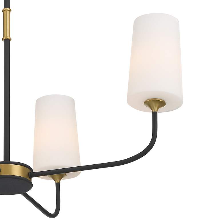 Image 5 Niles 29" Wide Black Forged and Gold 4-Light Chandelier more views