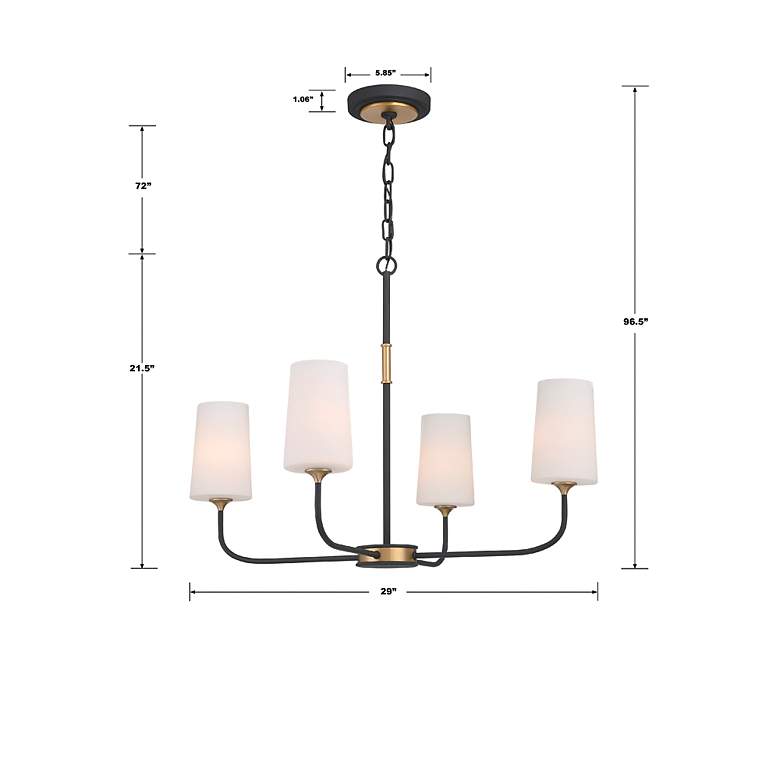 Image 7 Niles 29" Wide Black Forged and Gold 4-Light Chandelier more views