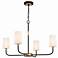 Niles 34"W Black Forged and Modern Gold 4-Light Chandelier