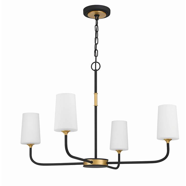 Image 3 Niles 34"W Black Forged and Modern Gold 4-Light Chandelier more views