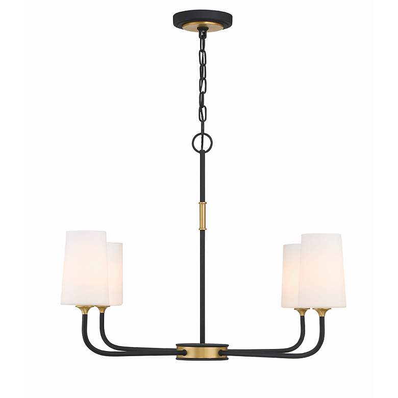 Image 4 Niles 34"W Black Forged and Modern Gold 4-Light Chandelier more views