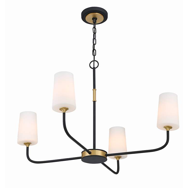 Image 5 Niles 34"W Black Forged and Modern Gold 4-Light Chandelier more views