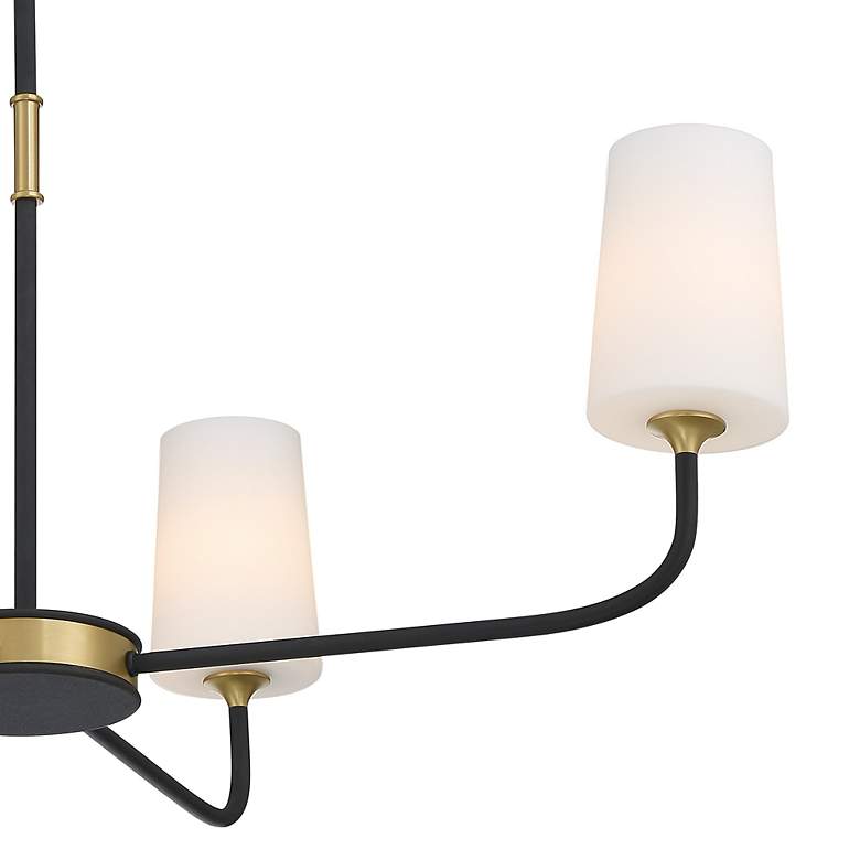 Image 6 Niles 34"W Black Forged and Modern Gold 4-Light Chandelier more views