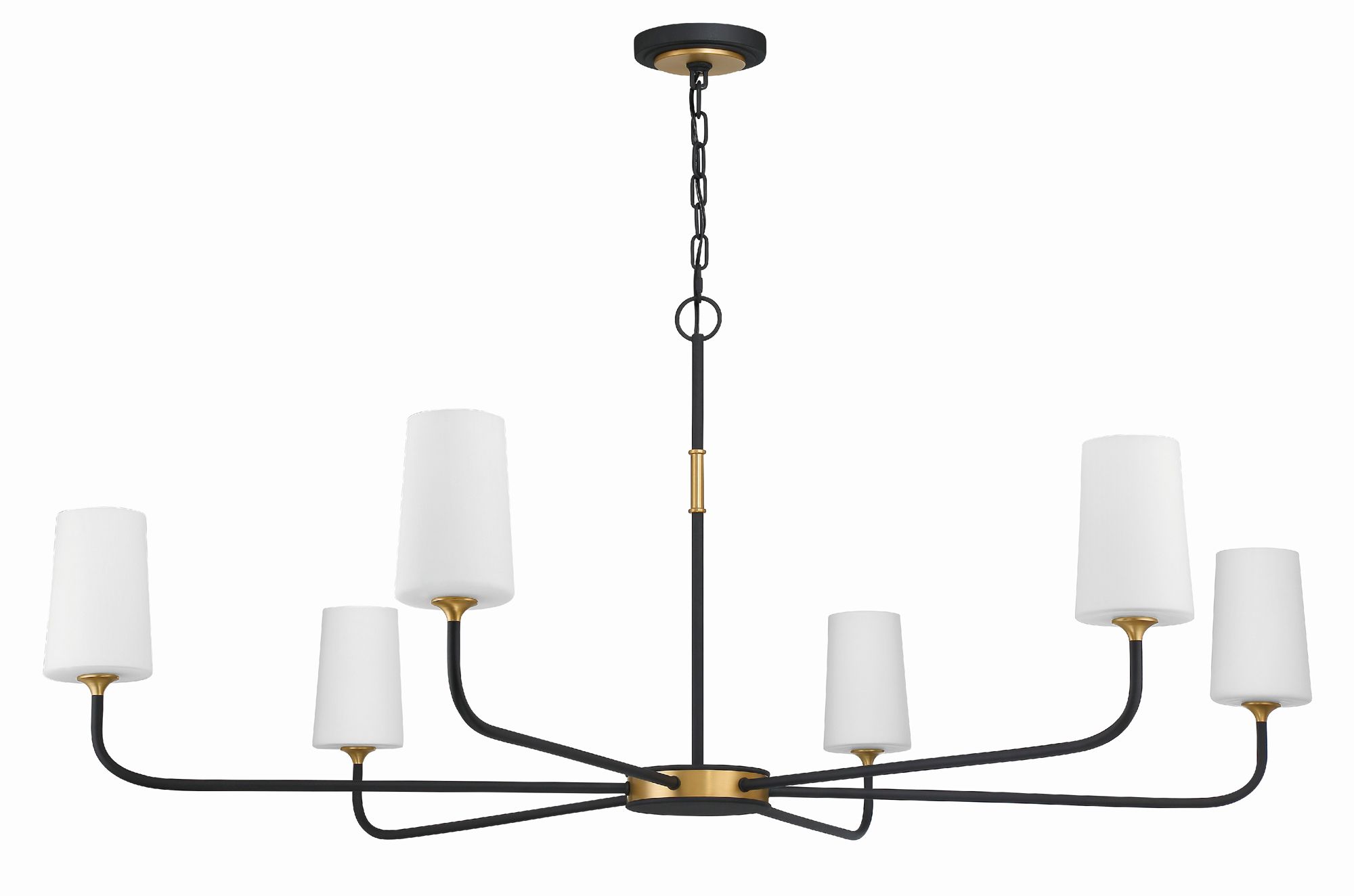 Image 3 Niles 6 Light Black Forged + Modern Gold Chandelier more views