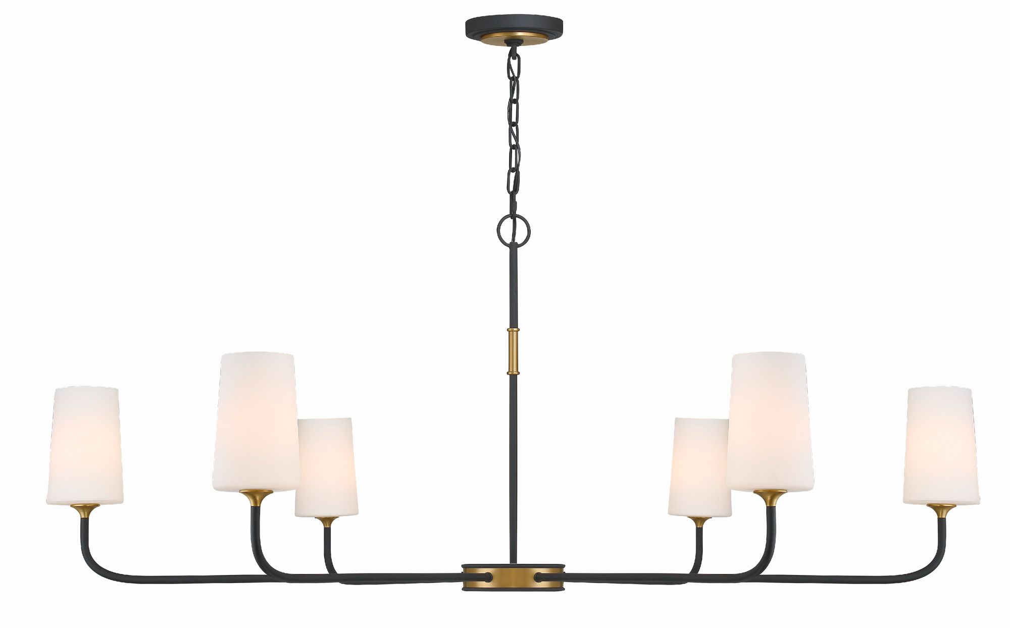 Image 4 Niles 6 Light Black Forged + Modern Gold Chandelier more views