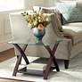Thumbnail1 of Niles Espresso Wood and Glass Top End Table