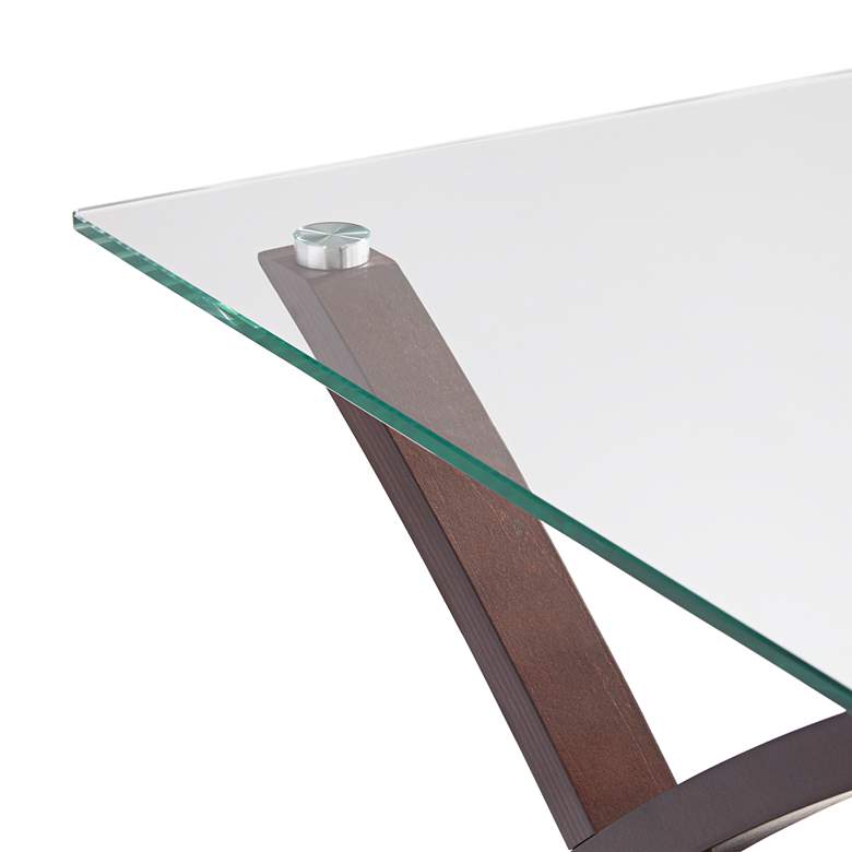 Image 3 Niles Espresso Wood and Glass Top End Table more views