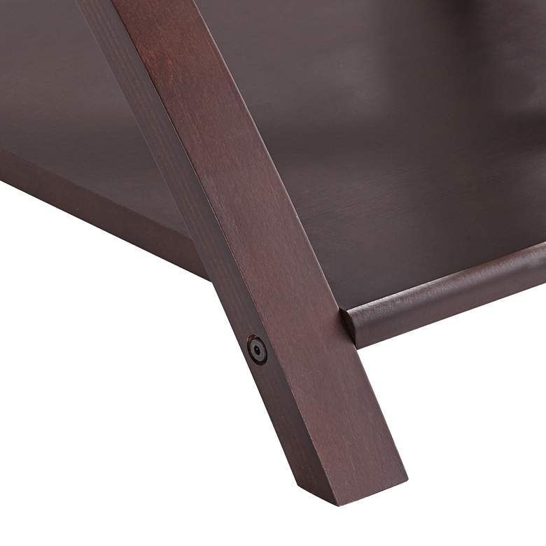 Image 4 Niles Espresso Wood and Glass Top End Table more views