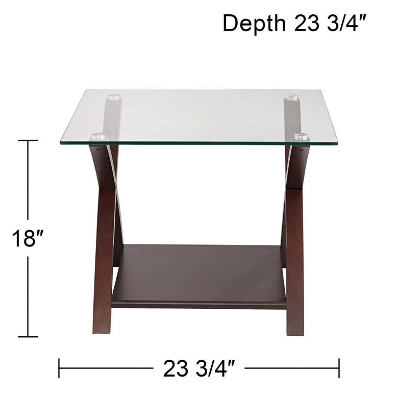 Image 7 Niles Espresso Wood and Glass Top End Table more views