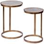Nilo 18" Bronze and Gray Marble Nesting Tables