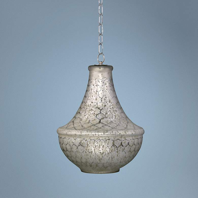 Image 1 Nimbus Collection 18" Wide Lattice Glass Pendant Light