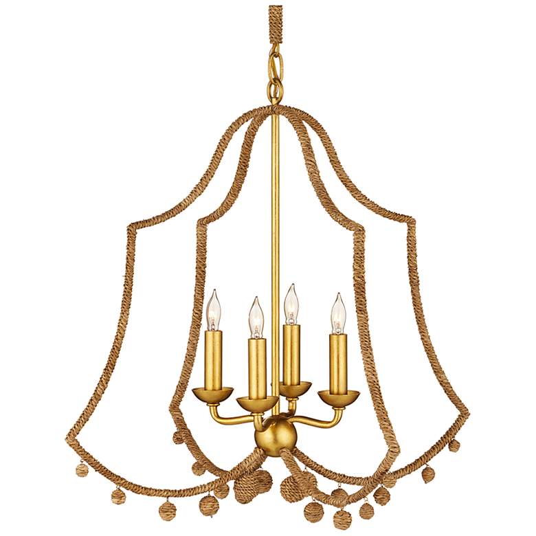 Image 2 Nimes 22 1/4" Wide Gold Leaf 4-Light Chandelier