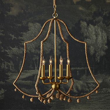 Nimes 22 1/4" Wide Gold Leaf 4-Light Chandelier