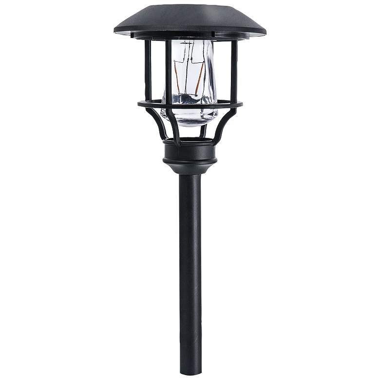 Image 1 Nina 14" High Black Solar LED Landscape Path Light Set of 4
