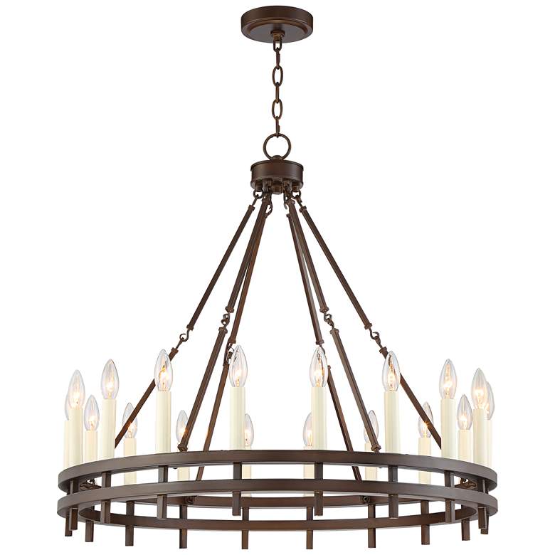 Image 1 Nina 32" Wide Oil-Rubbed Bronze 18-Light Chandelier