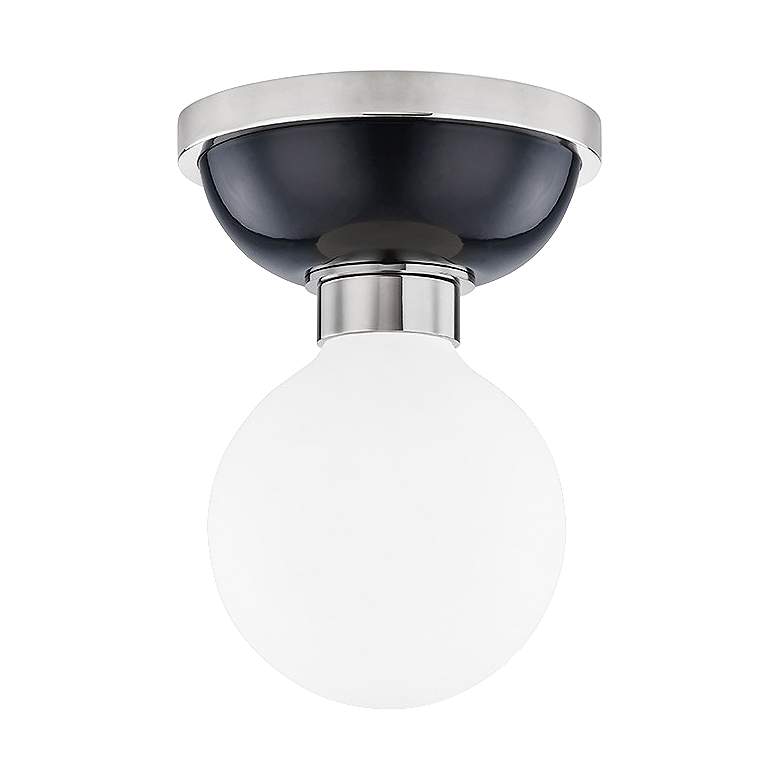 Image 1 Nina 5 3/4"W Polished Nickel Midnight Blue LED Ceiling Light