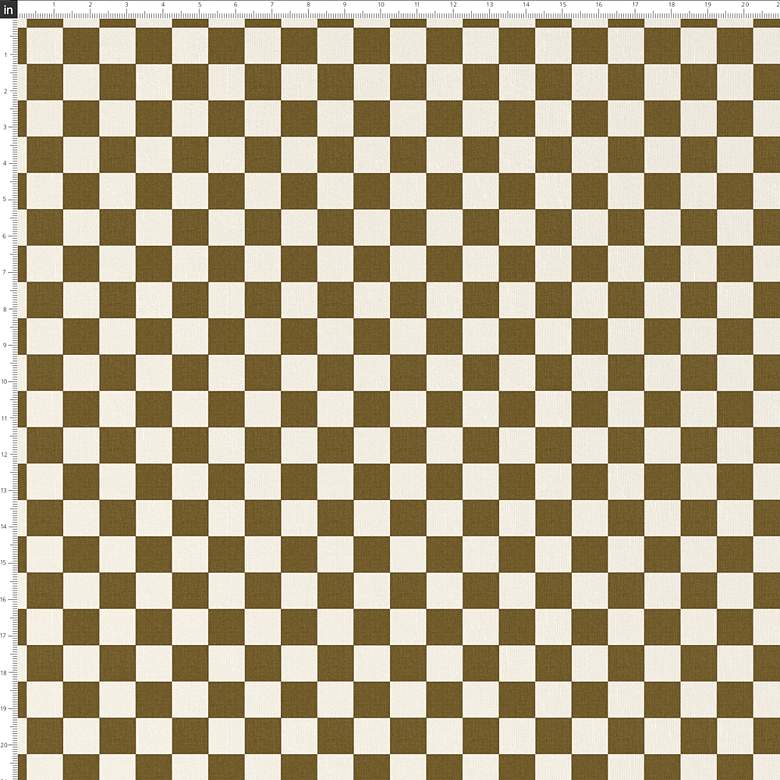 Image 4 Nina Checkerboard Olive Oga Fabric Square Ottoman more views