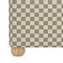 Nina Checkerboard Tonal Tan Oga Fabric Square Ottoman