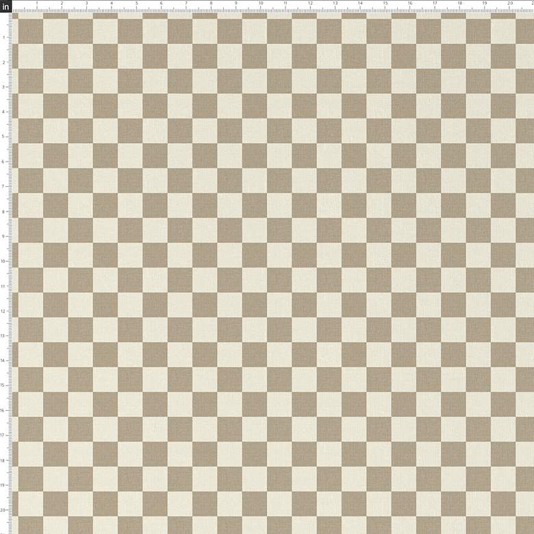 Image 4 Nina Checkerboard Tonal Tan Oga Fabric Square Ottoman more views