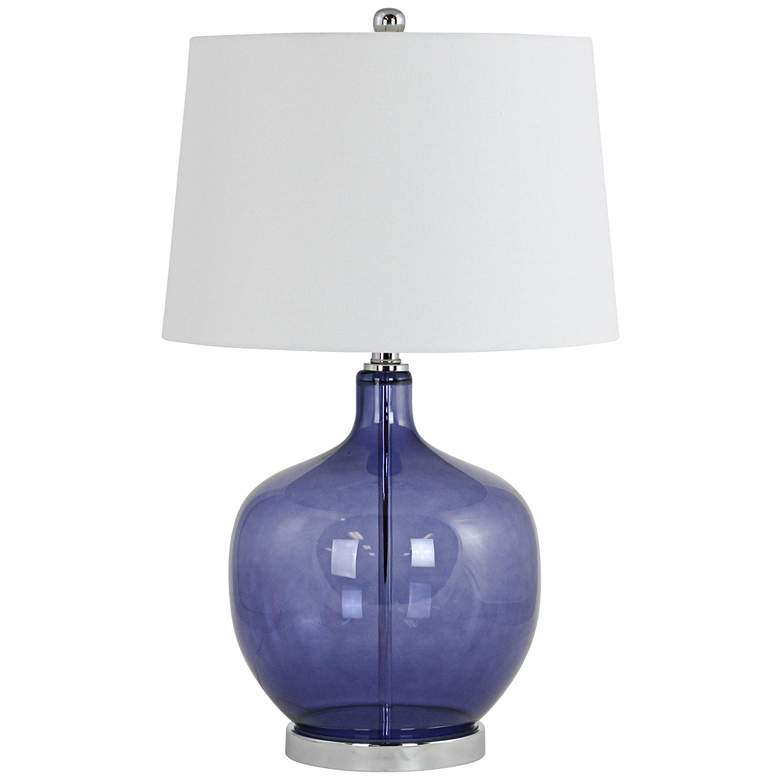 Image 1 Nina Clear Blue Glass Jug Table Lamp