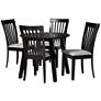 2_Nina Espresso Brown Wood Gray Fabric 5-Piece Dining Set